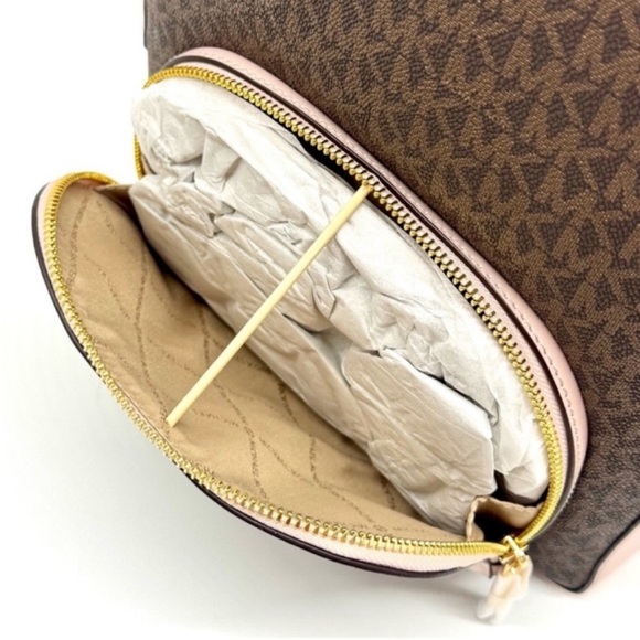 Michael Kors Jaycee Medium Logo Backpack & Matching Trifold Wallet Powder Blush main image 8